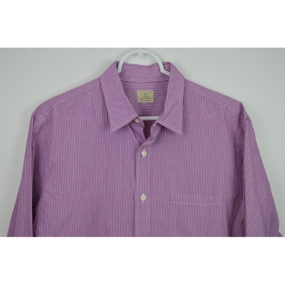 J Crew Secret Wash Shirt Striped 2 Ply Medium - Picture 1 of 4